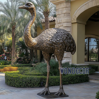 Park Decor Outdoor Animal Statue Bronze Metal Ostrich Sculpture