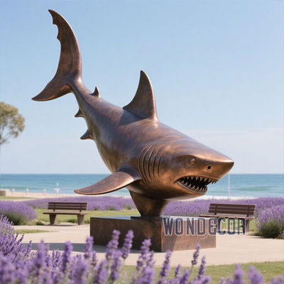 Marine Predator Cast Art Casting Statue Bronze Shark Sculpture