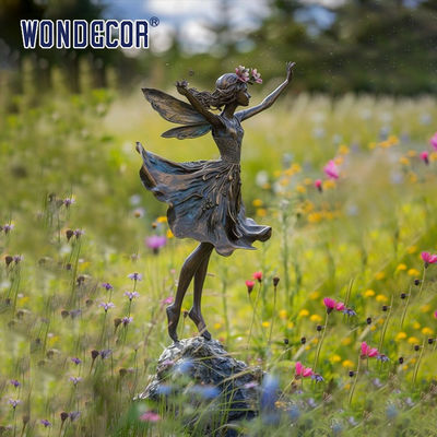 Outdoor City Park Square Flower Fairy Bronze Sculpture
