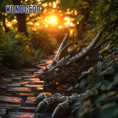 Bronze Dragon Sculpture in Garden Square City Center