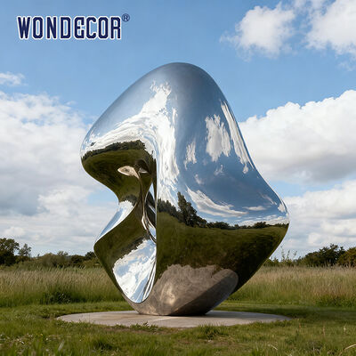 Large-Scale Abstract Geometric Stainless Steel Sculpture for Outdoor Park Decoration