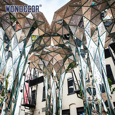 Large outdoor park stainless steel lighting sculpture