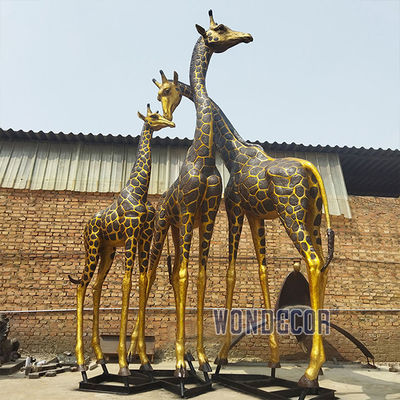 Outdoor Casting Statue Bronze Giraffe Sculptures for Garden