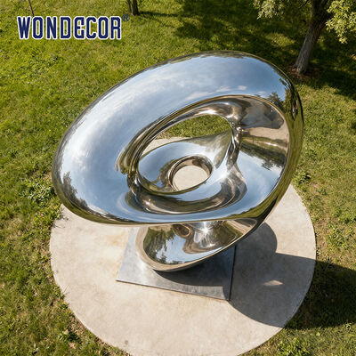 Large Outdoor Modern-Style Streamlined Stainless Steel Sculpture for Garden Lawn
